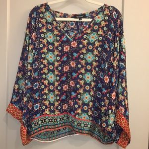 Vibrant Tolani silk blouse